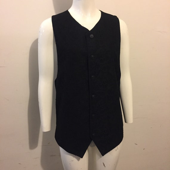 Gianni Versace Late 80s Early 90s Black Vest Gem