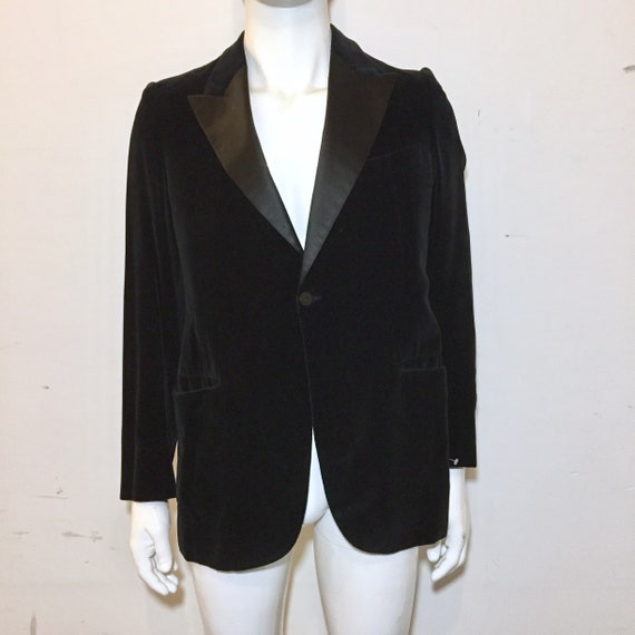 1970s Pierre Cardin Black Velvet Tux Blazer