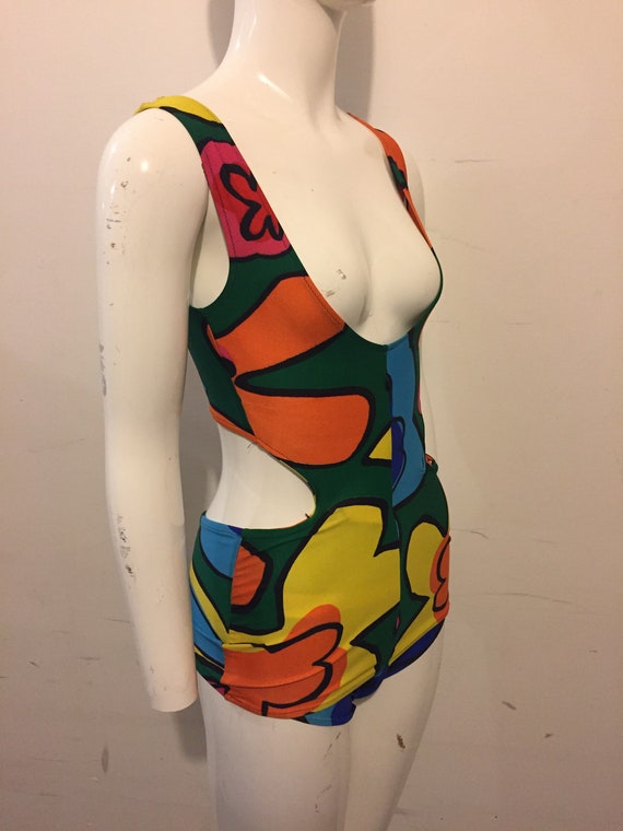Mugler 1980s Floral Print Swimsuit
