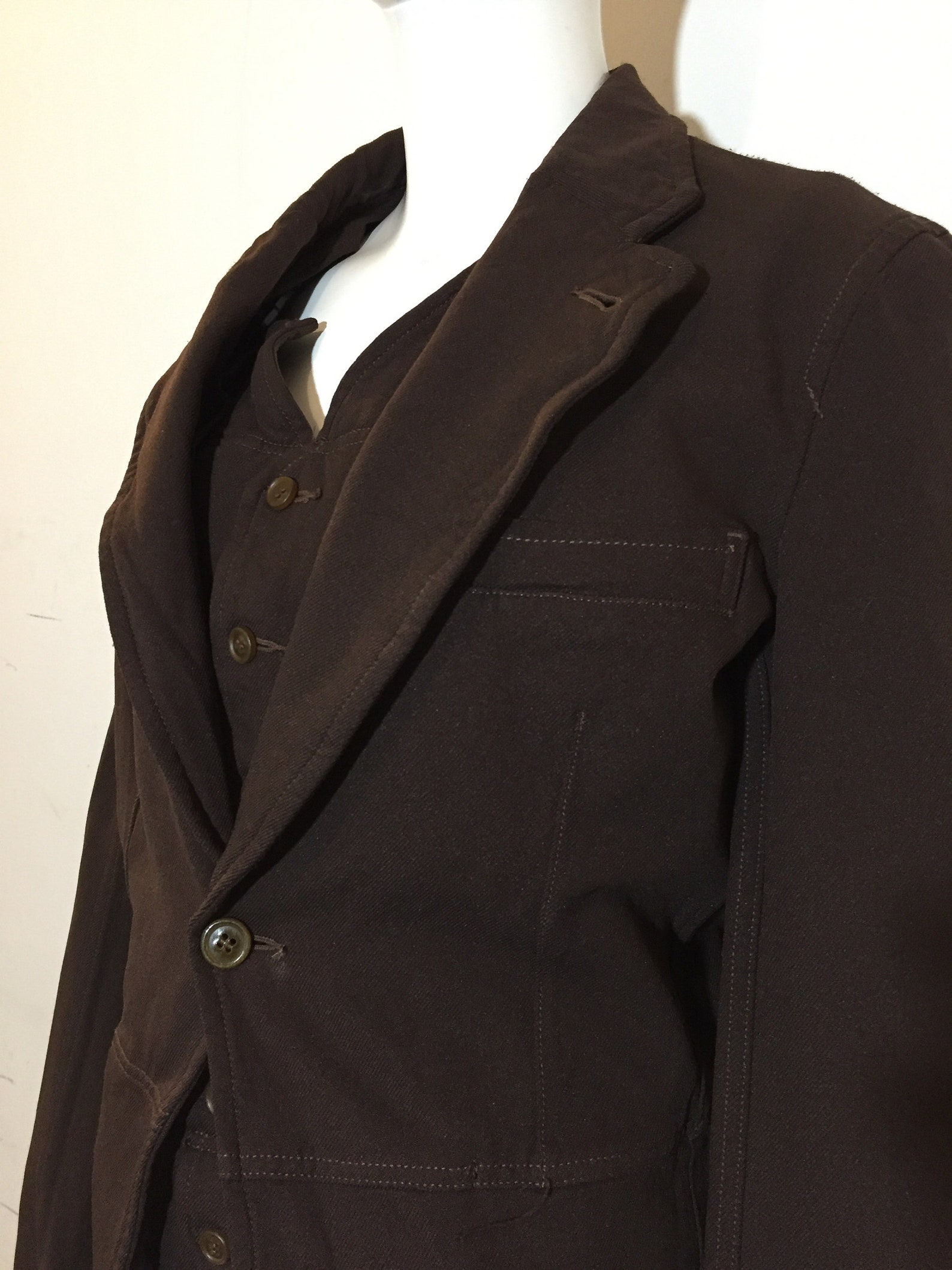 1990s Comme Des GarÃ§ons CDG Brown Blazer W/ Buckle Vest | Etsy