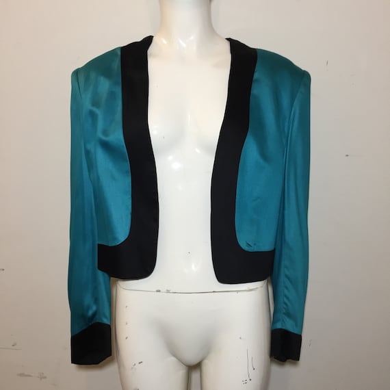 Stephen Sprouse "SPROUSE" '83/85 Blue Satin Blazer