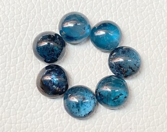 Moss Kyanite Gemstone Cabochon-Green Kyanite Cabochons-Natural Teal Green Moss Kyanite Rose Cut Round Cabochon 10x10 MM-5 Pcs-Wholesalegems