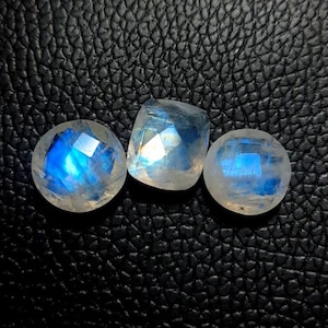 Rainbow Moonstone Cut Gemstone-Moonstone Cut Stones-Natural Rainbow Moonstone Faceted Cut Mix Shape Gemstone-Size 14X14-13X13 mm-K-747
