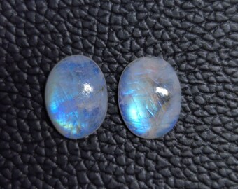Cabujón de piedra lunar arcoíris natural, forma ovalada pulida y lisa, tamaño 14 x 11 mm, piedra preciosa para joyería K-830