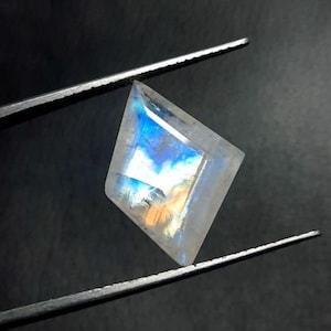 Rainbow Moonstone Cut Gemstone-Moonstone Cut Stones-Natural Rainbow Moonstone Faceted Cut Fancy Shape Gemstone-Size 19X13 mm-K-751
