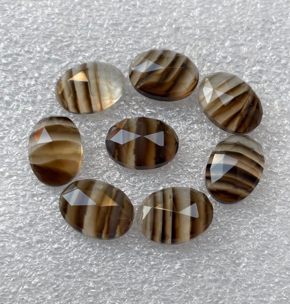 8 Pcs Lot Montana Agate Gemstone-Montana Agate Rose Cut Flat Back Cabochon-Montana Agate Oval Shape-Size-10X14 MM-Loose Montana Agate-A-1292