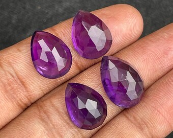 Perles En Améthyste Naturelle Facettées En Forme De Poire - Brin De 9,5"