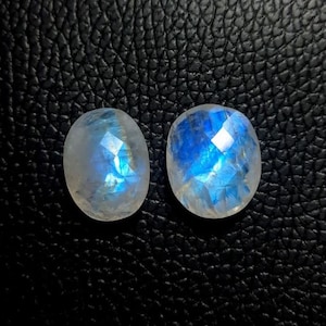 Rainbow Moonstone Cut Gemstone-Moonstone Cut Stones-Natural Rainbow Moonstone Faceted Cut Oval Shape Gemstone-Size 18X14-17X13 mm-K-748