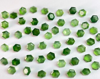 20 Pieces Lot Serpentine Gemstone-Natural Serpentine Cut Faceted-Serpentine Hexagon Shape Size 5X5 mm-Loose Stone For Jewelry Making-A-231