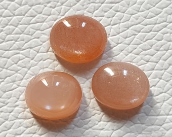 Natural Peach Moonstone Cabochons Gemstone,Peach Moonstone Smooth Oval Shape,Size 12X10 mm (3 pieces price) Jewelry Making Gemstone Z-584
