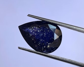 Iolite Sunstone Gemstone-Natural Glitter Fire Iolite Sunstone Cut Faceted Pear Shape-Size 12X17 mm-Loose Flashy Iolite Sunstone-A-1496