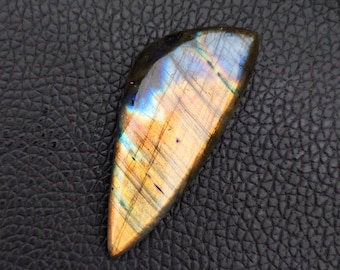 Natural Multy Flash Labradorite Gemstone Cabochon, Labradorite Fancy Shape Smooth Cabochon, Tamaño 48X20 MM, Joyería haciendo piedra preciosa K-622