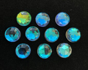 10 Pcs Lot Rainbow Quartz Gemstone-Rainbow Quartz Rose Cut Flat Back Cabochon-Rainbow Quartz Round Shape-Size 14X14 MM-Loose Gemstone-A-328