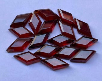Lote de 5 piedras preciosas de granate hessonita - Granate hessonita natural, corte escalonado, parte trasera plana, forma elegante - Tamaño 10 x 20 mm - Piedras preciosas sueltas - A-1362
