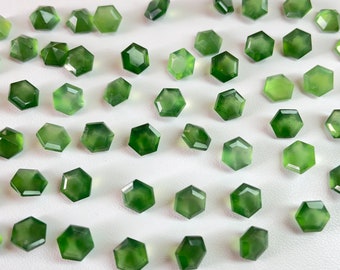 20 Pieces Lot Serpentine Gemstone-Natural Serpentine Cut Faceted-Serpentine Hexagon Shape Size 6X6 mm-Loose Stone For Jewelry Making-A-230