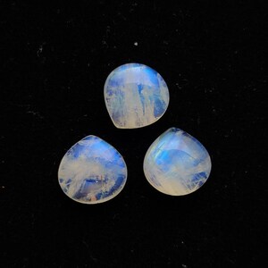 Natural Rainbow Moonstone Gemstone,Rainbow Moonstone Smooth Polished Heart Shape, Size 10X10 mm-Jewelry Making Gemstone K-894