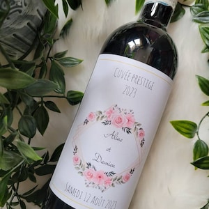 Etiquette bouteille personnalisée pour mariage, cadeau témoin, baptême...