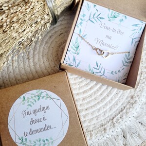 Bracelet Veux-tu être ma marraine? demande marraine originale, cadeau future marraine, bracelet acier inoxydable