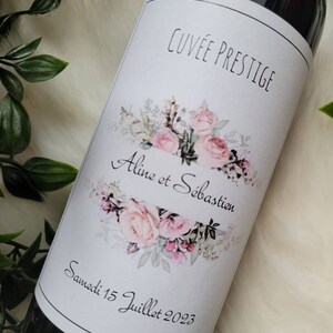 Etiquette bouteille personnalisée pour mariage, cadeau temoin, baptême... image 2