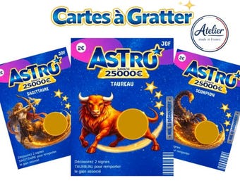 Annonce grossesse,carte à gratter signe astrologique,demande parrain et marraine,futur papi et mamie, carte anniversaire,fête des mères-père