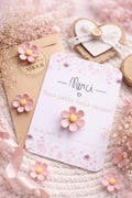Thank you card + flower magnet, end-of-year teacher gift, nanny gift, teaching assistant gift, end-of-contract gift, nursery gift, personalized card product logo
