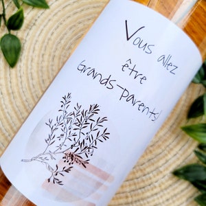 Etiquette bouteille personnalisée annonce grossesse, demande parrain, demande marraine, anniversaire....