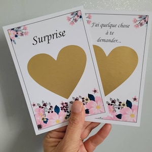 Carte à gratter pour annonce grossesse/ demande témoin/parrain/marraine/ futur grand parent