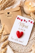 Teacher gift for school, Thank you card + heart magnet, end-of-year teacher gift, nanny gift, teacher gift, end-of-contract gift, daycare gift product logo