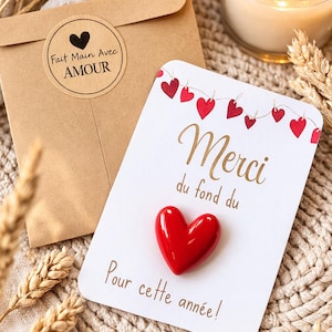 Teacher gift for school, Thank you card + heart magnet, end-of-year teacher gift, nanny gift, teacher gift, end-of-contract gift, daycare gift
