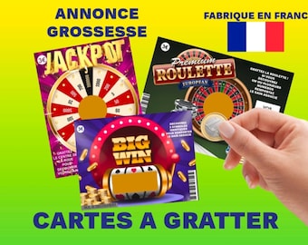 Customizable pregnancy announcement, original scratch card, scratch-off games, future dad, godfather, godmother