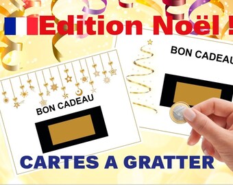 Carte à gratter cadeau Noël, Bon pour à gratter, personnalisable