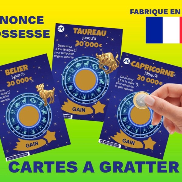 Annonce grossesse carte à gratter, signe astrologique, annonce originale