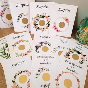 Carte à gratter annonce grossesse, mariage, demande témoin, parrain, marraine, annonce grossesse originale