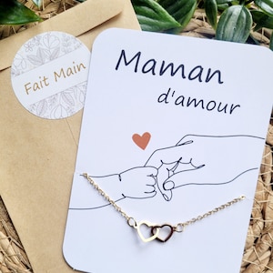 Carte avec bracelet fête de mères, cadeau, anniversaire...