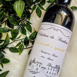 Etiquette bouteille annonce grossesse originale