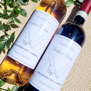 Etiquette bouteille personnalisée, mariage, anniversaire, Saint Valentin