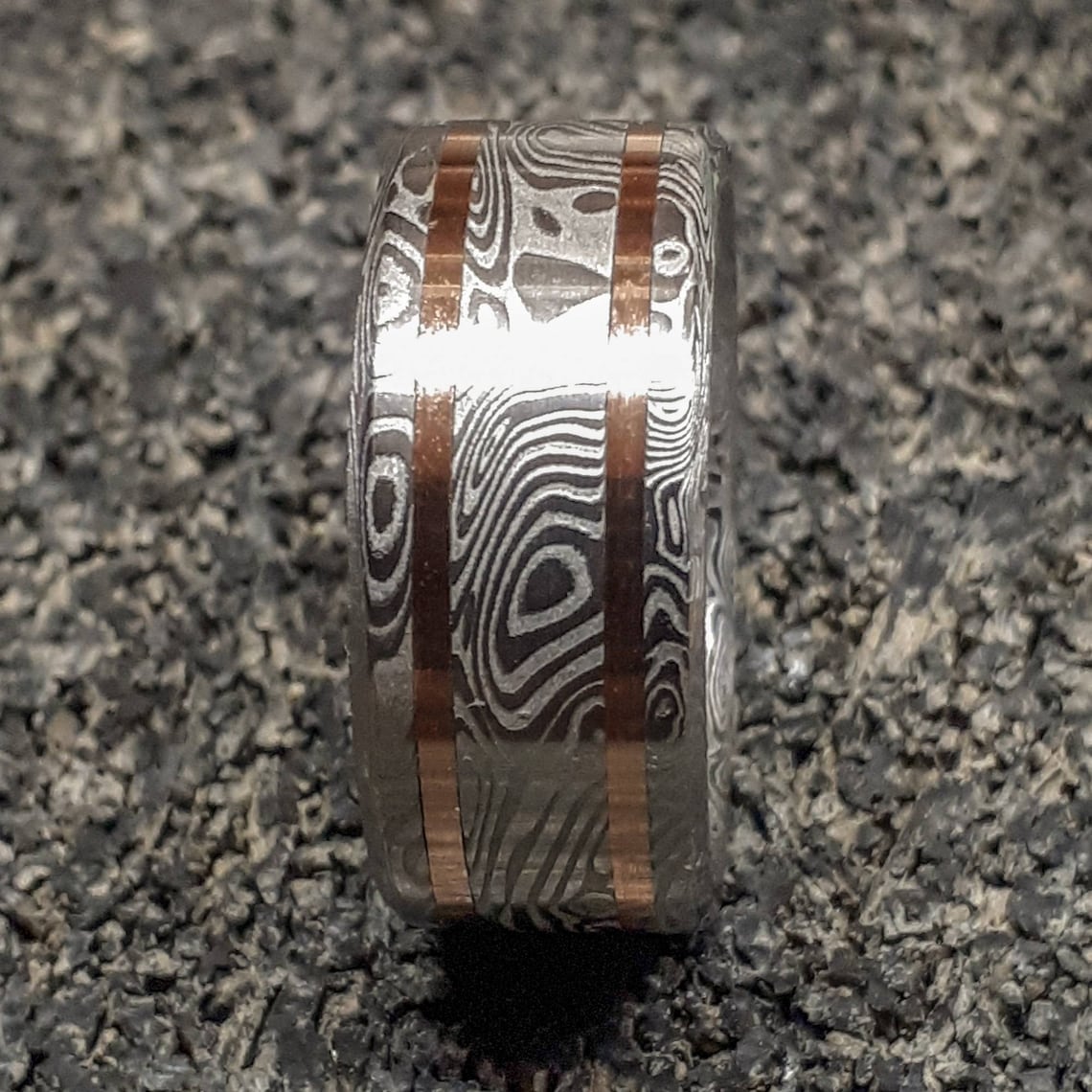 Draupnir Ring of Damascus Steel With 2 Inlays of Etsy