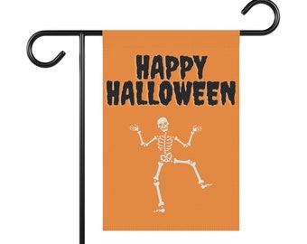 Halloween Garden Flag, Halloween Outdoor Decor, Easy Halloween Decor, Skeleton Banner, Outdoor Halloween Decor, Halloween Garden Banner