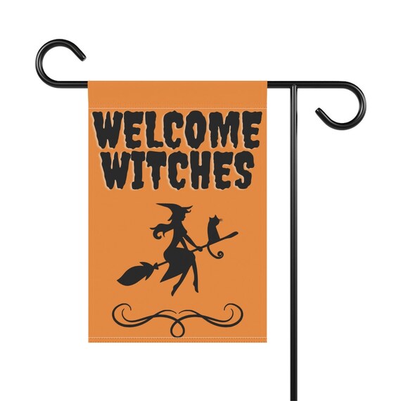AIEX Halloween Gartenfahne – Doppelseitig Bedruckt, 61x35 Cm, Aus Sackleinen, Mit Clips