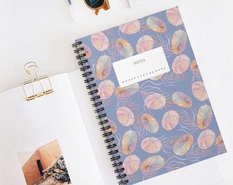 Jellyfish Journal, Jellyfish Print, Journal Spiral Bound Notebook, Journal Lined Pages, Jellyfish Gift, Gift for Teacher Appreciation