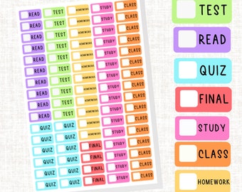 Planner Stickers, College Planner Stickers, High School Planner Stickers, Check Box Planner Stickers, School Stickers, Journal Stickers