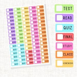 Planner Stickers, College Planner Stickers, High School Planner Stickers, Check Box Planner Stickers, School Stickers, Journal Stickers