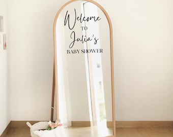 Baby Shower Mirror Decal | Baby Shower Mirror Sign |  Baby Shower Sticker for Mirror | Welcome Baby Mirror Decal Mirror Baby Shower Sticker