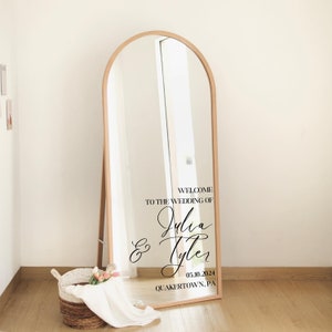 Wedding Mirror Decal | Wedding Mirror Sign | Wedding Decal for Mirror | Welcome Sign Decal | Couple Name Sticker | Welcome Sign Sticker