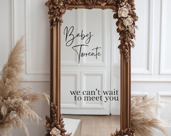Custom Baby Shower Mirror Decal | Baby Shower Mirror Sign |  Welcome Baby Sign | Welcome Baby Mirror Decal | Personalized Names