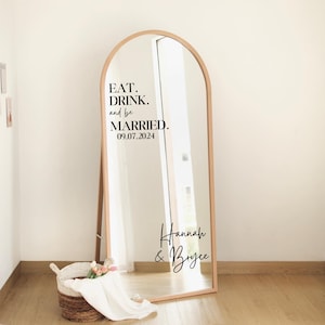 Wedding Mirror Decal | Wedding Mirror Sign | Wedding Decal for Mirror | Welcome Sign Decal | Couple Name Sticker | Welcome Sign Sticker