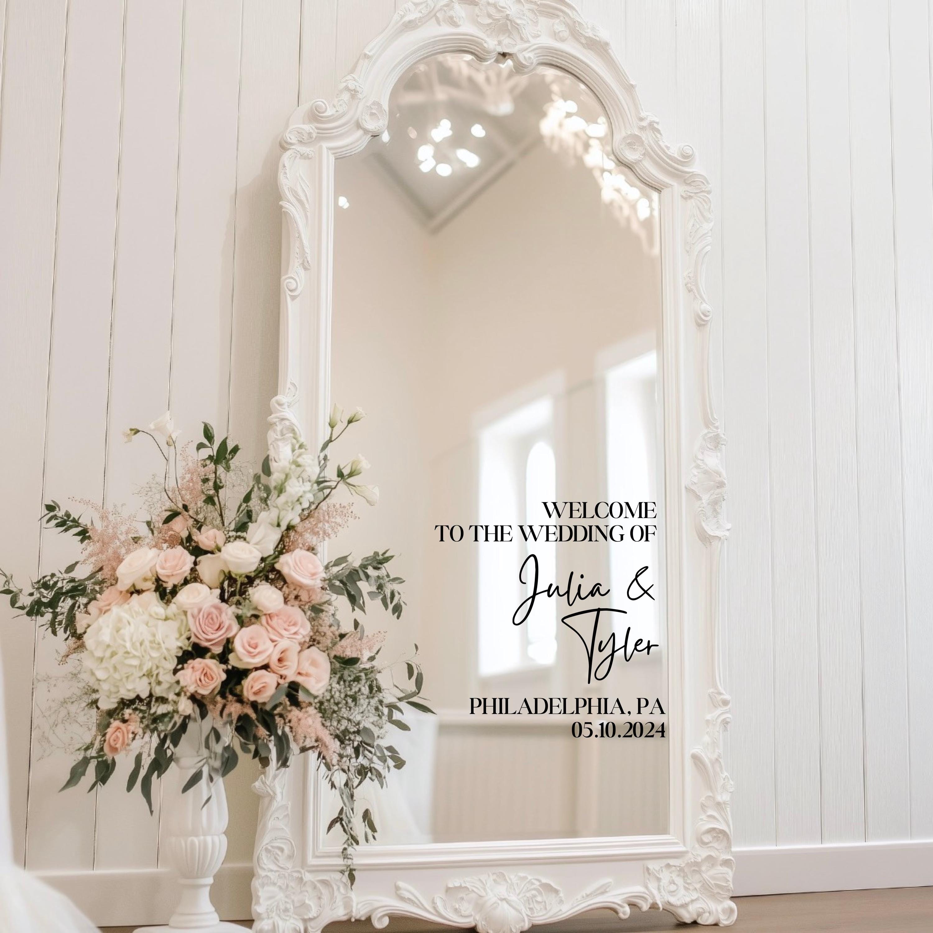 鏡/ミラーセット（Wedding Stickerつき） Wedding Mirror Decal | Wedding Mirror Sign | Wedding Decal for