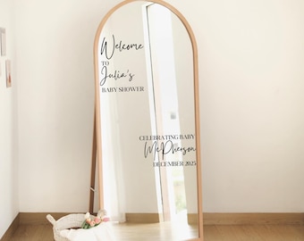 Baby Shower Mirror Decal | Baby Shower Mirror Sign |  Baby Shower Sticker for Mirror | Welcome Baby Mirror Decal Mirror Baby Shower Sticker