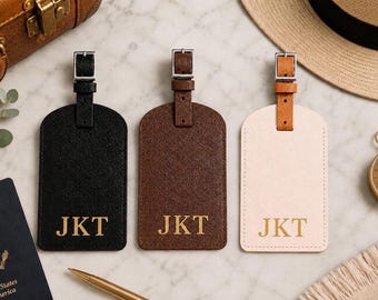 Personalized Luggage Tag | Custom Monogram Luggage Tag | Faux Leather Luggage Tag | Travel Gift | Travel Gift | Honeymoon Gift | Custom Tag