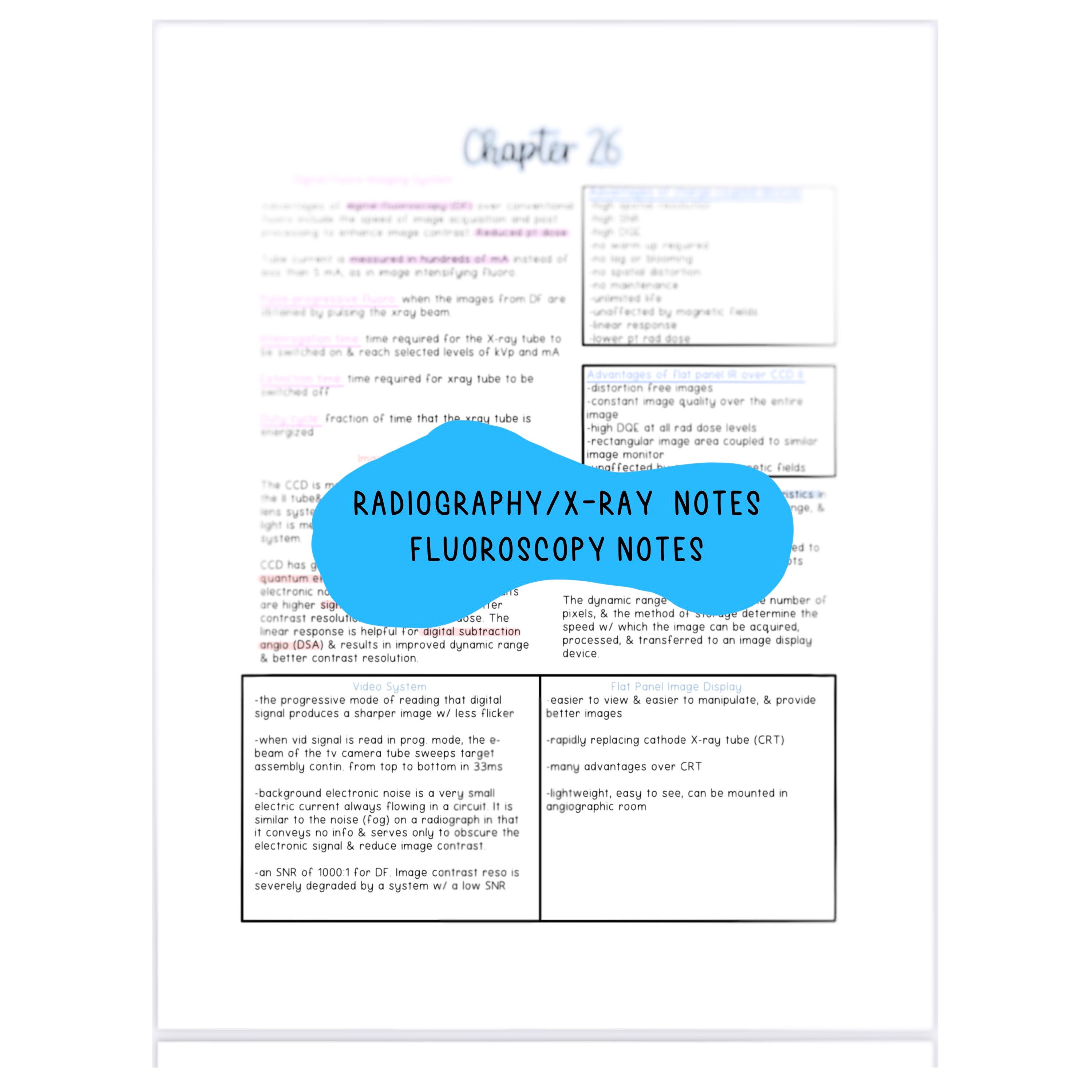 XRAY Notes Fluoroscopy Notes Radiography Notes Radiology Etsy